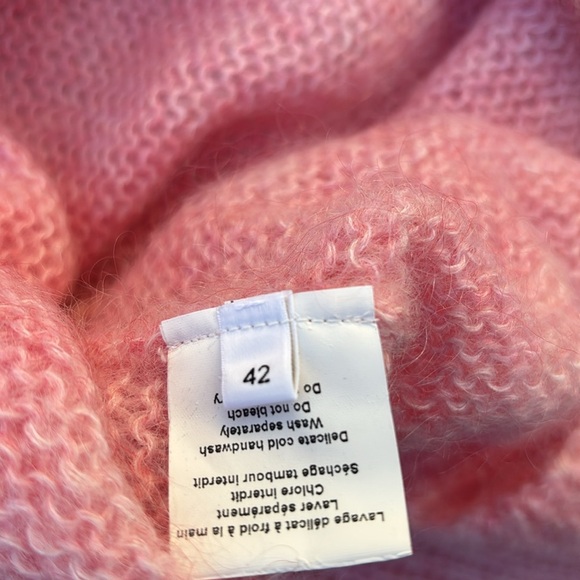 NWT Roseanna Wool Jumper Sweater Size 42 Mohair Blend Pink Cropped Slouch Soft - Picture 6 of 8